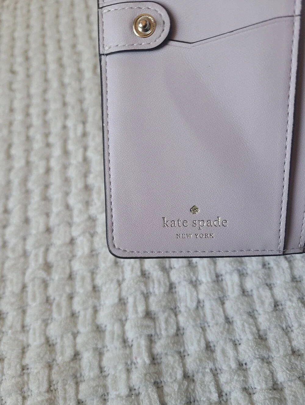 Kate Spade New York Pastel Purple Zip Wallet With Gold Logo